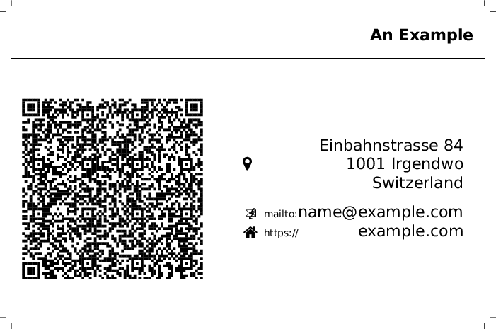 the visiting card resulting from the usage example