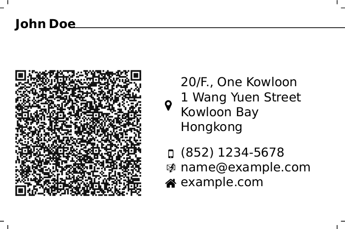 Example: John Doe from Hongkong