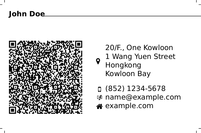 Example: John Doe from Hongkong