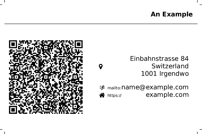 the visiting card resulting from the usage example