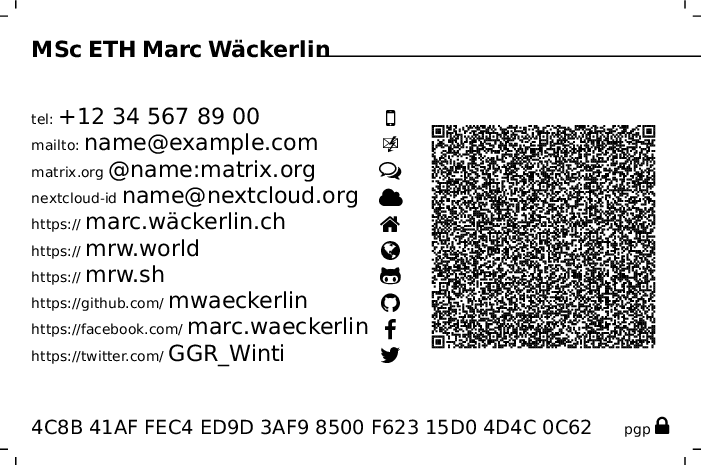 Example: Nearly Real Examle Of My Card