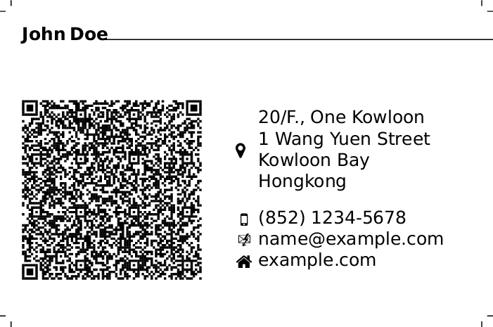 Example: John Doe from Hongkong