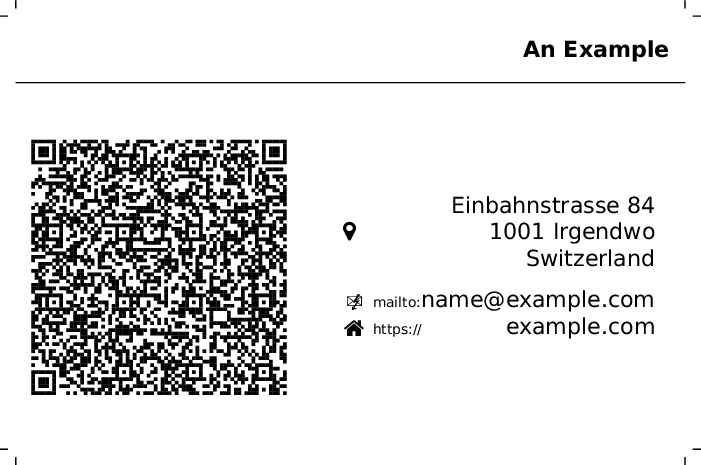 the visiting card resulting from the usage example