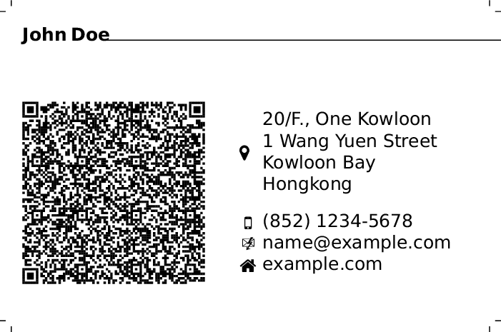 Example: John Doe from Hongkong