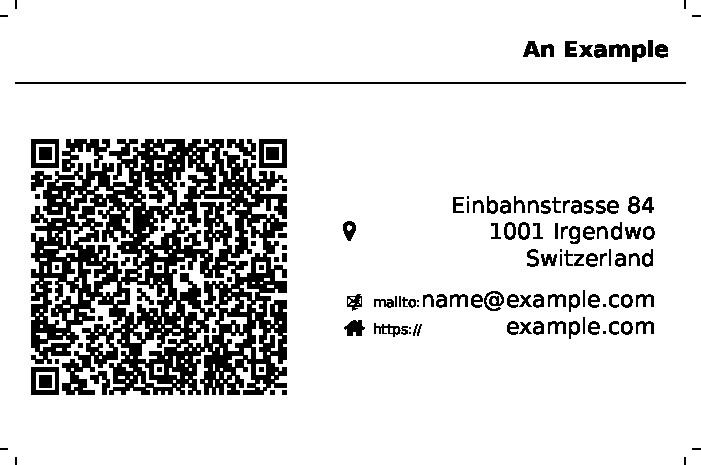 the visiting card resulting from the usage example