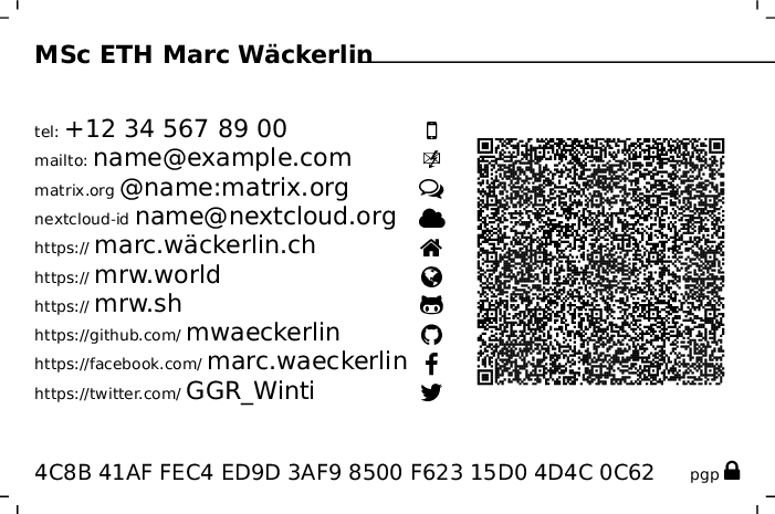 Example: Nearly Real Examle Of My Card